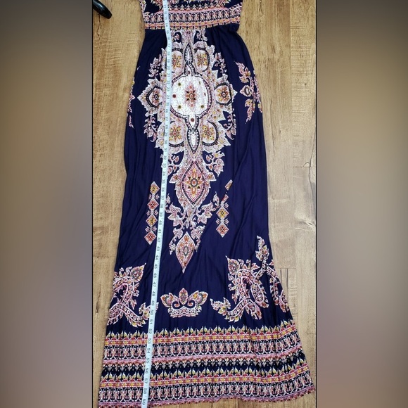 FELICITY & COCO Boho Dress Multi color Floral  Sleeveless Stretch Maxi Size S - Picture 8 of 10